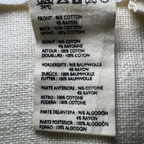 Anthropologie Textured Throw Pillow Cover 14”X20” Green Gold Ivory Boho Fringe - Picture 8 of 9